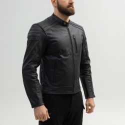 KURTKA MOTOCYKLOWA SKÓRZANA BROGER LEGEND BLACK 