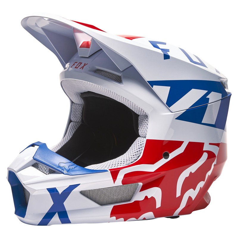 KASK FOX V1 SKEW WHITE/RED/BLUE  ENDURO CROSS
