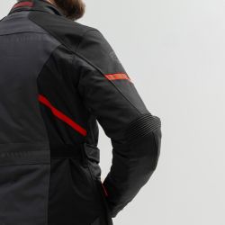 KURTKA MOTOCYKLOWA TEKSTYLNA BROGER OVERLAND BLACK DARK GREY RED 