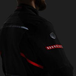 KURTKA MOTOCYKLOWA TEKSTYLNA BROGER OVERLAND BLACK DARK GREY RED 