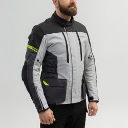 KURTKA MOTOCYKLOWA TEKSTYLNA BROGER OVERLAND BLACK GREY FLUO YELLOW 