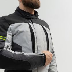 KURTKA MOTOCYKLOWA TEKSTYLNA BROGER OVERLAND BLACK GREY FLUO YELLOW 