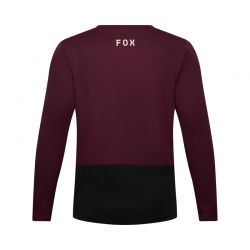 KOSZULKA ROWEROWA Z DŁUGIM RĘKAWEM JUNIOR FOX RANGER HEAD DARK MAROON  ENDURO CROSS