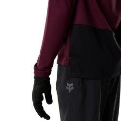KOSZULKA ROWEROWA Z DŁUGIM RĘKAWEM JUNIOR FOX RANGER HEAD DARK MAROON  ENDURO CROSS