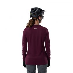 KOSZULKA ROWEROWA Z DŁUGIM RĘKAWEM DAMSKA FOX RANGER HEAD DARK MAROON  ENDURO CROSS
