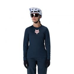KOSZULKA ROWEROWA Z DŁUGIM RĘKAWEM DAMSKA FOX RANGER HEAD GALAXY BLUE  ENDURO CROSS
