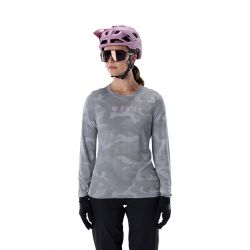 KOSZULKA ROWEROWA Z DŁUGIM RĘKAWEM DAMSKA FOX RANGER TRU DRI LS PEWTER  ENDURO CROSS