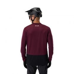 KOSZULKA ROWEROWA Z DŁUGIM RĘKAWEM FOX RANGER HEAD DARK MAROON  ENDURO CROSS