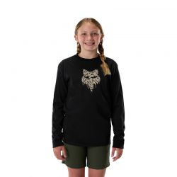 KOSZULKA Z DŁUGIM RĘKAWEM JUNIOR FOX ROUGHCUT ULTRA BLACK  ENDURO CROSS