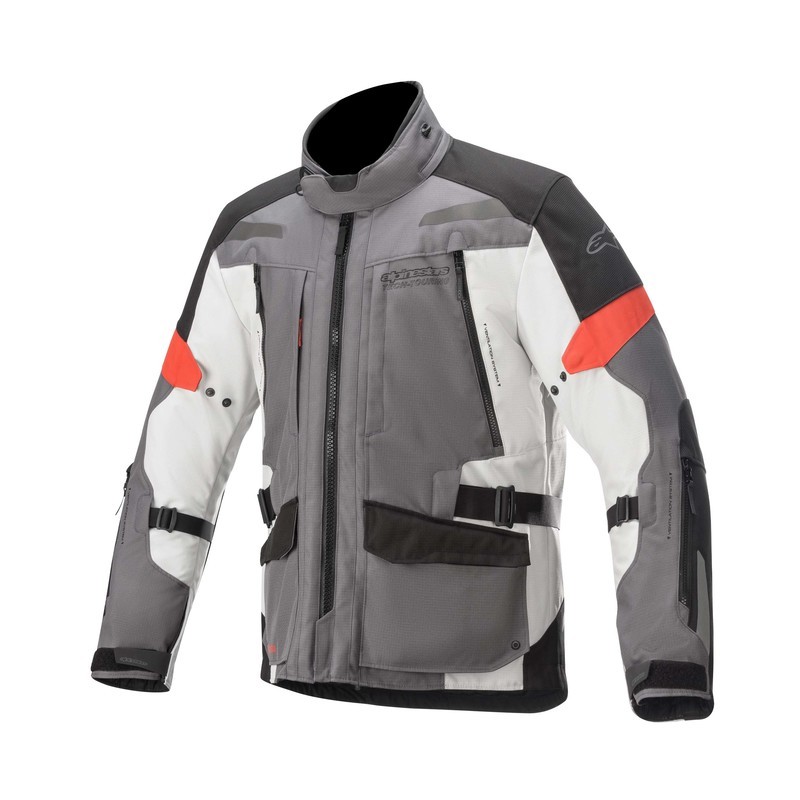 KURTKA TEKSTYLNA ALPINESTARS VALPARAISO V3 DRYSTAR DARK GREY LIGHT GREY RED 