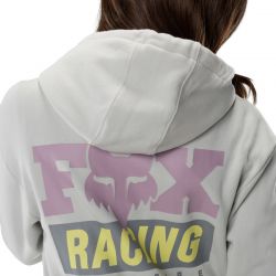 BLUZA Z KAPTUREM DAMSKA FOX SINCE 74 FLEECE PO LIGHT GREY  ENDURO CROSS