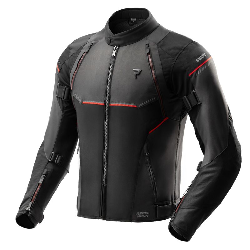 KURTKA MOTOCYKLOWA TEKSTYLNA REBELHORN SWIFT BLACK DARK GREY RED 