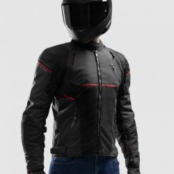 KURTKA MOTOCYKLOWA TEKSTYLNA REBELHORN SWIFT BLACK DARK GREY RED 