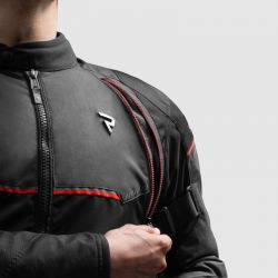 KURTKA MOTOCYKLOWA TEKSTYLNA REBELHORN SWIFT BLACK DARK GREY RED 