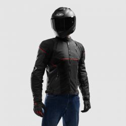 KURTKA MOTOCYKLOWA TEKSTYLNA REBELHORN SWIFT BLACK DARK GREY RED 