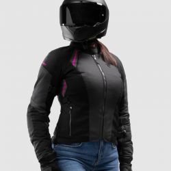 KURTKA MOTOCYKLOWA TEKSTYLNA DAMSKA REBELHORN SWIFT BLACK DARK GREY PINK 