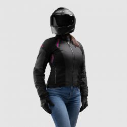 KURTKA MOTOCYKLOWA TEKSTYLNA DAMSKA REBELHORN SWIFT BLACK DARK GREY PINK 