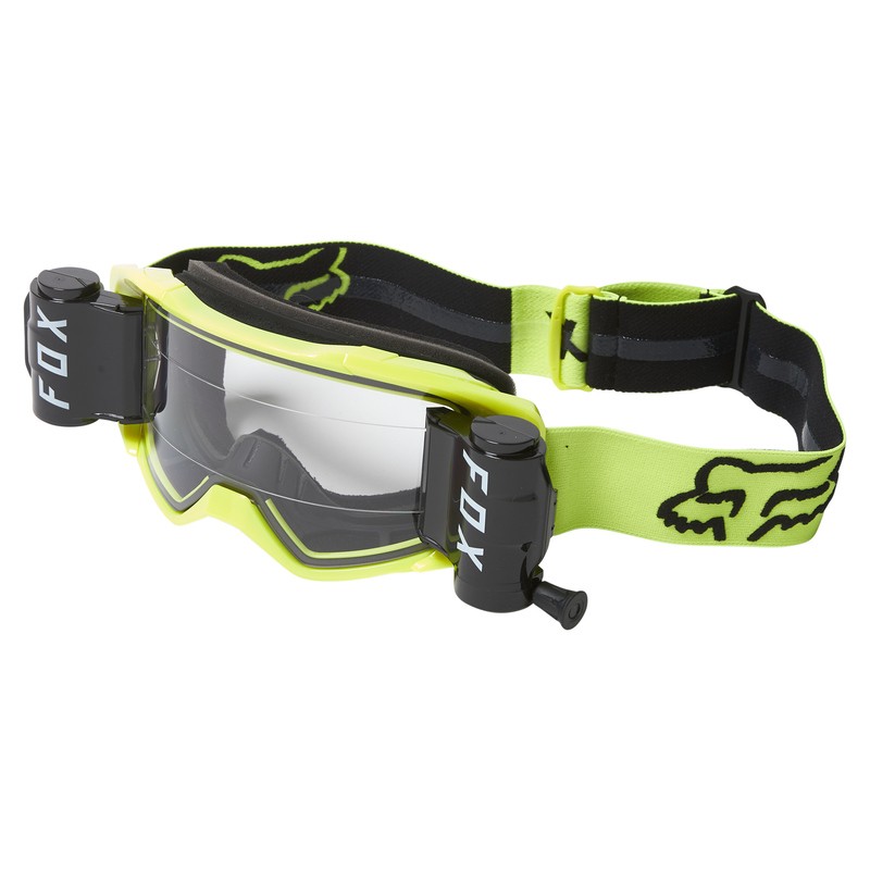 GOGLE FOX VUE STRAY ROLL OFF BLACK/YELLOW  - SZYBA CLEAR ENDURO CROSS