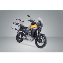 ZESTAW KUFRÓW TRAX ADV I STELAŻY SW-MOTECH MOTO GUZZI STELVIO (23-) SILVER 45/45L