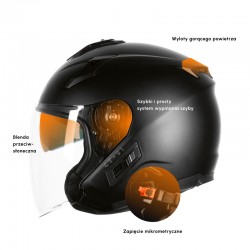 KASK OZONE OPEN FACE CT-01 BLACK MATT 