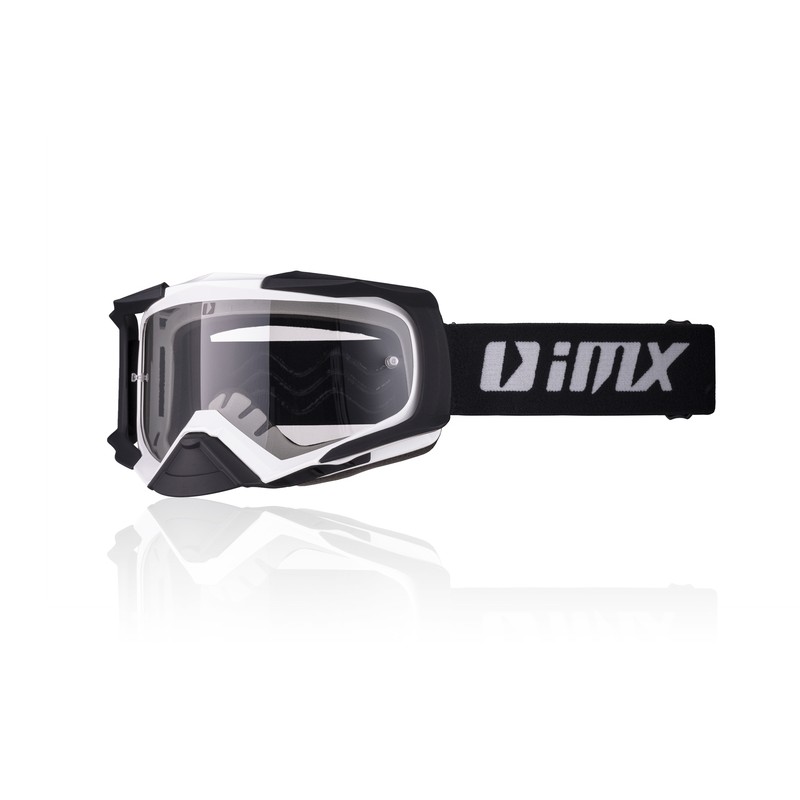 GOGLE IMX DUST WHITE/BLACK MATT - SZYBA DARK SMOKE + CLEAR (2 SZYBY W ZESTAWIE) ENDURO CROSS