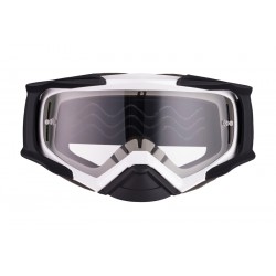 GOGLE IMX DUST WHITE/BLACK MATT - SZYBA DARK SMOKE + CLEAR (2 SZYBY W ZESTAWIE) ENDURO CROSS
