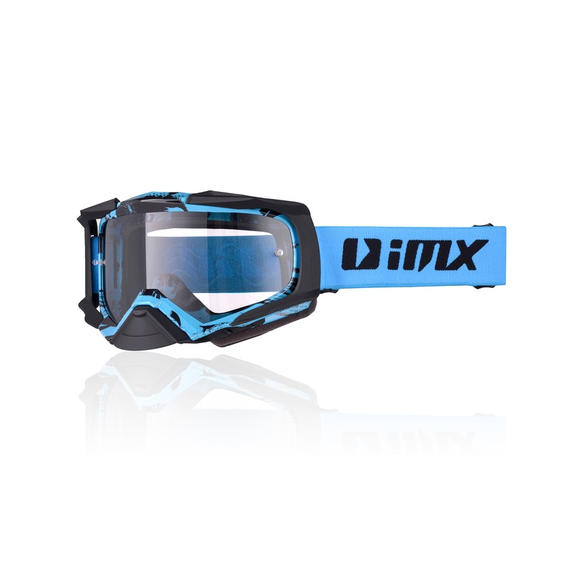 GOGLE IMX DUST GRAPHIC BLUE/BLACK MATT - SZYBA DARK SMOKE + CLEAR (2 SZYBY W ZESTAWIE) ENDURO CROSS