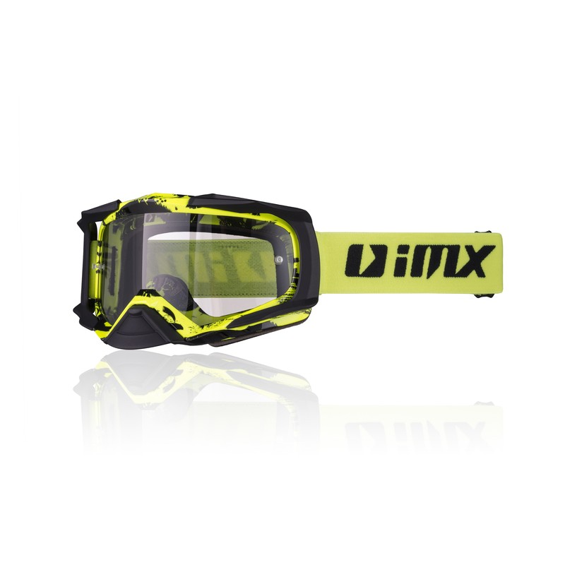 GOGLE IMX DUST GRAPHIC FLO YELLOW/BLACK MATT - SZYBA DARK SMOKE + CLEAR (2 SZYBY W ZESTAWIE) ENDURO CROSS