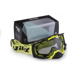 GOGLE IMX DUST GRAPHIC FLO YELLOW/BLACK MATT - SZYBA DARK SMOKE + CLEAR (2 SZYBY W ZESTAWIE) ENDURO CROSS