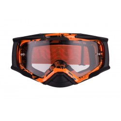 GOGLE IMX DUST GRAPHIC ORANGE/BLACK MATT - SZYBA DARK SMOKE + CLEAR (2 SZYBY W ZESTAWIE) ENDURO CROSS