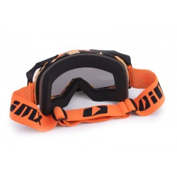 GOGLE IMX DUST GRAPHIC ORANGE/BLACK MATT - SZYBA DARK SMOKE + CLEAR (2 SZYBY W ZESTAWIE) ENDURO CROSS