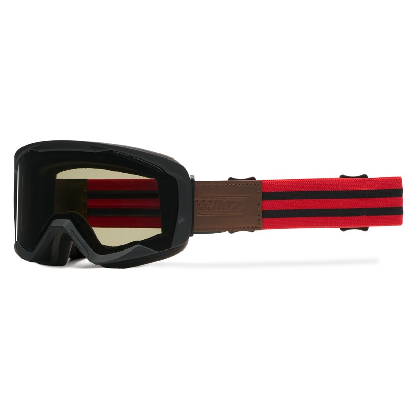 GOGLE IMX ENDURANCE FLIP BLACK MATT/ RED- SZYBA DARK SMOKE + CLEAR (2 SZYBY W ZESTAWIE) ENDURO CROSS