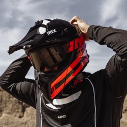 GOGLE IMX ENDURANCE FLIP BLACK MATT/ RED- SZYBA DARK SMOKE + CLEAR (2 SZYBY W ZESTAWIE) ENDURO CROSS