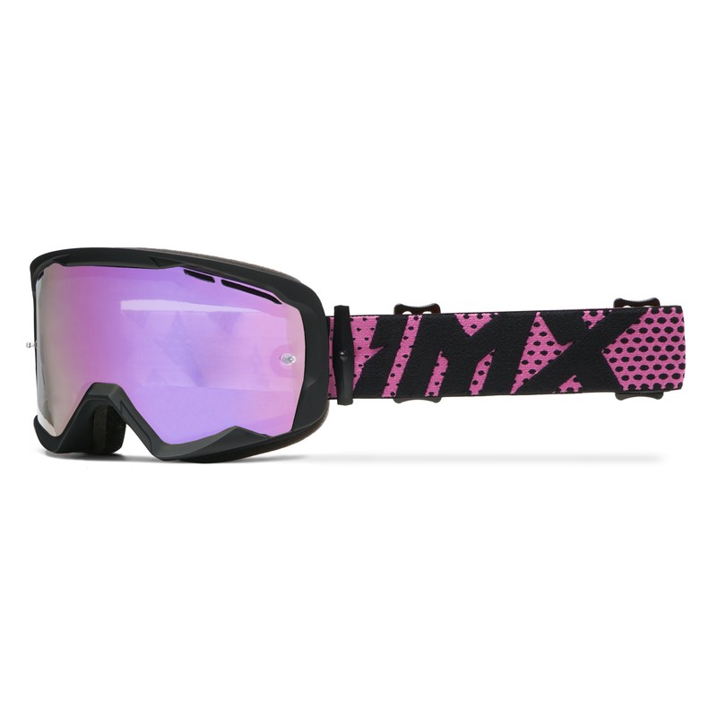GOGLE IMX ENDURANCE FLIP BLACK MATT/ PINK - SZYBA IRIDIUM PINK + CLEAR (2 SZYBY W ZESTAWIE) ENDURO CROSS
