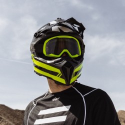 GOGLE IMX ENDURANCE FLIP FLO YELLOW MATT/BLACK - SZYBA DARK SMOKE + CLEAR (2 SZYBY W ZESTAWIE) ENDURO CROSS