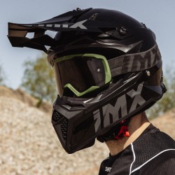 GOGLE IMX ENDURANCE FLIP GREEN MATT/BLACK - SZYBA DARK SMOKE + CLEAR (2 SZYBY W ZESTAWIE) ENDURO CROSS