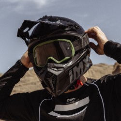 GOGLE IMX ENDURANCE FLIP GREEN MATT/BLACK - SZYBA DARK SMOKE + CLEAR (2 SZYBY W ZESTAWIE) ENDURO CROSS
