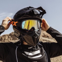 GOGLE IMX ENDURANCE FLIP GRAPHIE BLUE MATT/ ORANGE - SZYBA IRIDIUM GOLD + CLEAR (2 SZYBY W ZESTAWIE) ENDURO CROSS