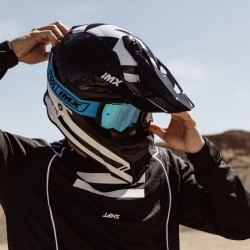 GOGLE IMX ENDURANCE RACE WHITE GLS/BLACK - SZYBA DARK SMOKE + CLEAR (2 SZYBY W ZESTAWIE) ENDURO CROSS
