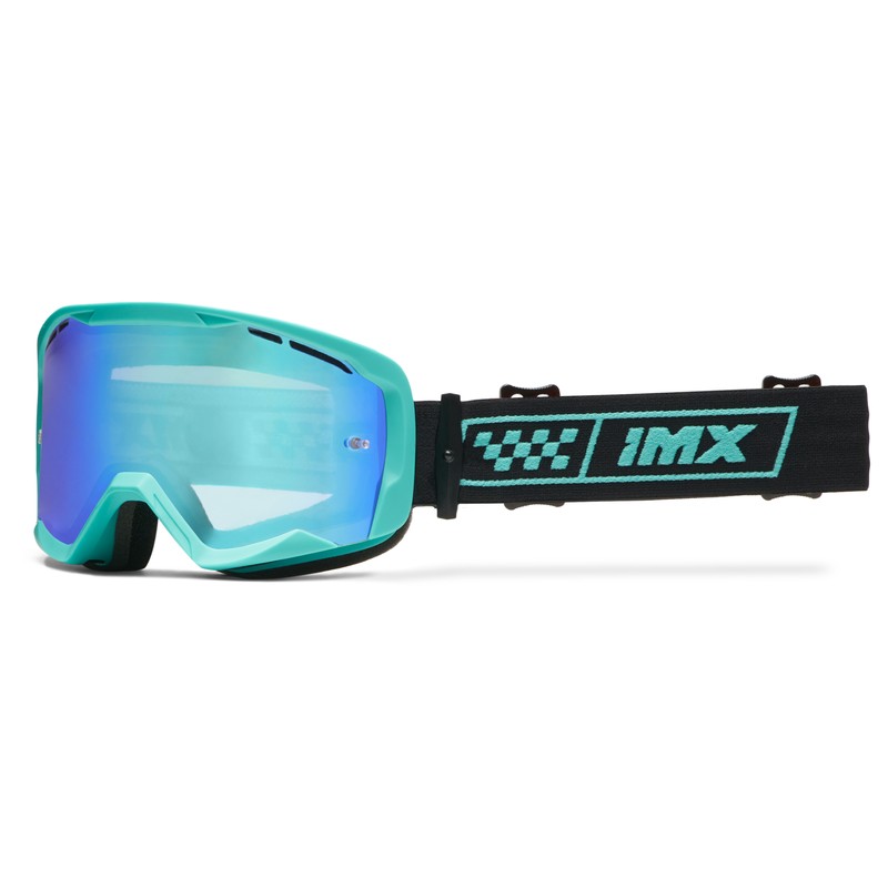 GOGLE IMX ENDURANCE RACE TURQUOISE MATT/ BLACK - SZYBA IRIDIUM GREEN + CLEAR (2 SZYBY W ZESTAWIE) ENDURO CROSS