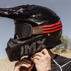 GOGLE IMX ENDURANCE RUST BLACK MATT/RED - SZYBA DARK SMOKE + CLEAR (2 SZYBY W ZESTAWIE) ENDURO CROSS