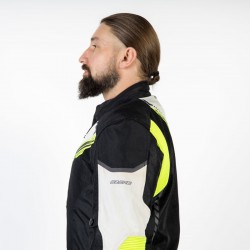 KURTKA TEKSTYLNA OZONE FLOW BLACK/GREY/FLUO YELLOW XS