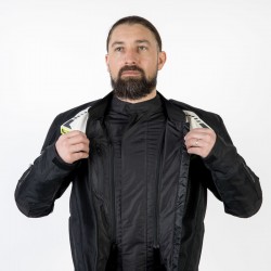 KURTKA TEKSTYLNA OZONE FLOW BLACK/GREY/FLUO YELLOW XS