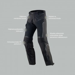 SPODNIE TEKSTYLNE REBELHORN HIFLOW IV BLACK (DŁUGA NOGAWKA) 