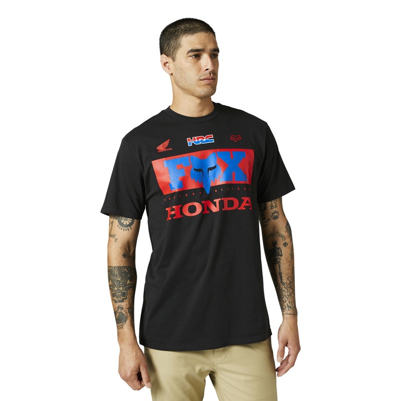 T-SHIRT FOX HONDA BLACK  ENDURO CROSS