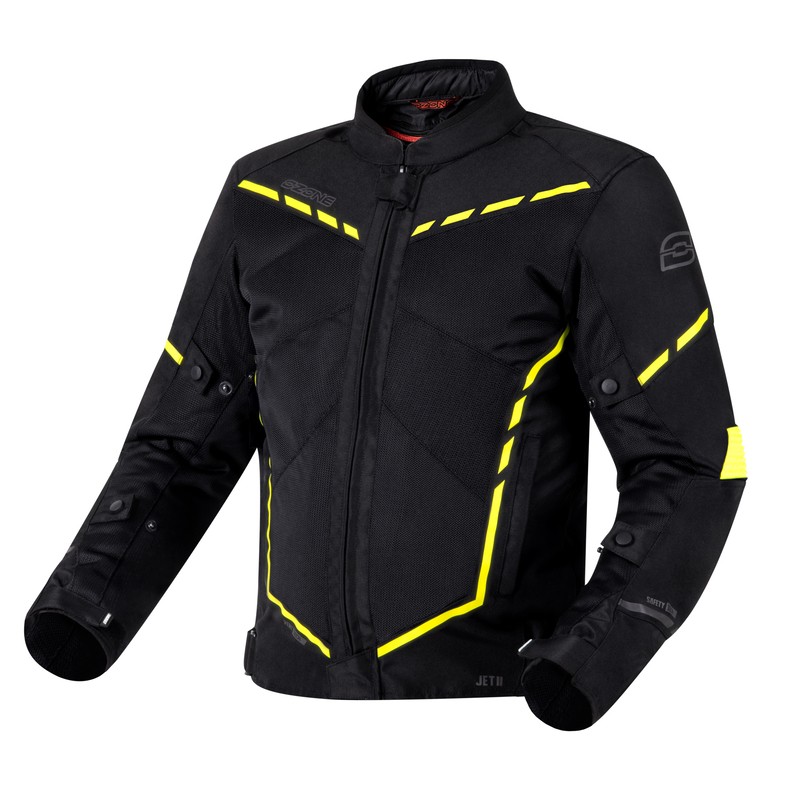 KURTKA TEKSTYLNA OZONE JET II BLACK/FLUO YELLOW 