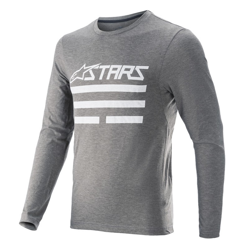 KOSZULKA ROWEROWA Z DŁUGIM RĘKAWEM ALPINESTARS MERINO MELANGE LIGHT GREY/ATLANTIC 