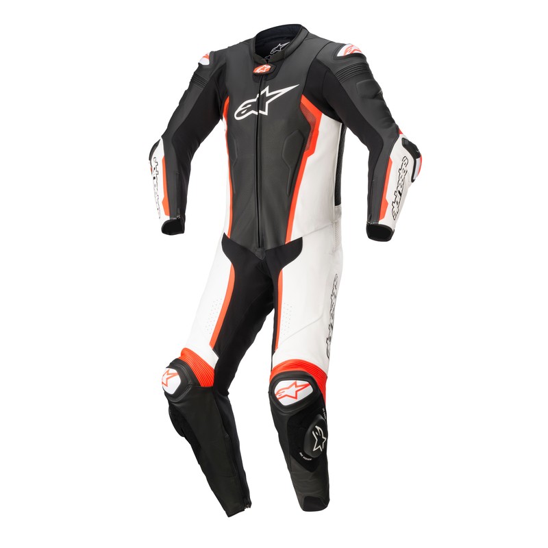 KOMBINEZON SKÓRZANY 1CZ. ALPINESTARS MISSILE V2 BLACK/WHITE/FLUO RED 