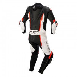 KOMBINEZON SKÓRZANY 1CZ. ALPINESTARS MISSILE V2 BLACK/WHITE/FLUO RED 