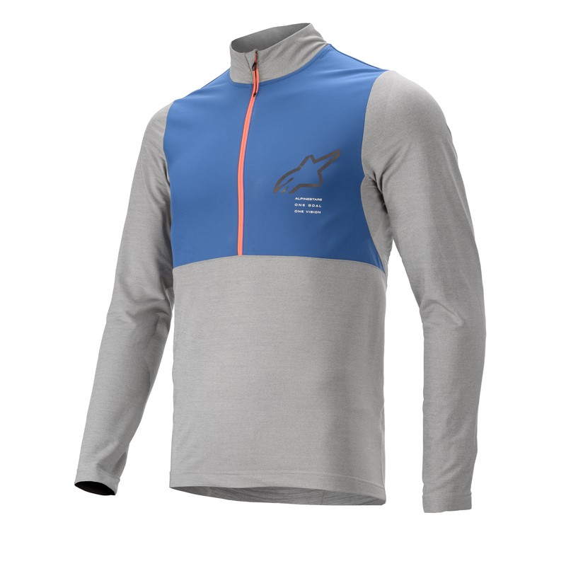 KOSZULKA ROWEROWA Z DŁUGIM RĘKAWEM ALPINESTARS NEVADA MELANGE GREY/MID BLUE 